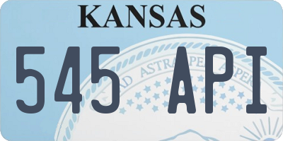KS license plate 545API