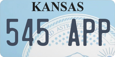 KS license plate 545APP