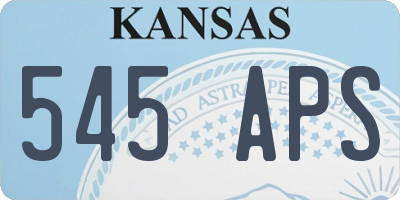 KS license plate 545APS