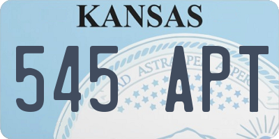 KS license plate 545APT