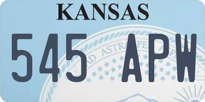 KS license plate 545APW