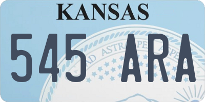 KS license plate 545ARA