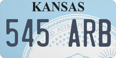 KS license plate 545ARB
