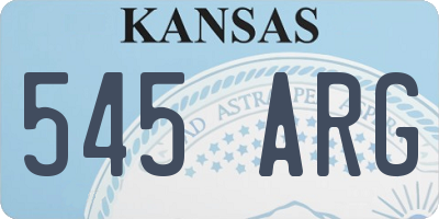KS license plate 545ARG