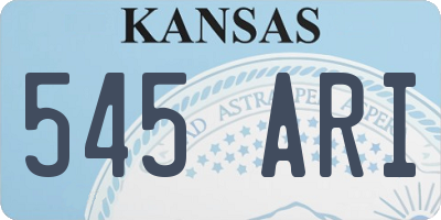 KS license plate 545ARI