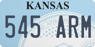 KS license plate 545ARM