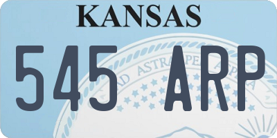 KS license plate 545ARP