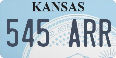 KS license plate 545ARR