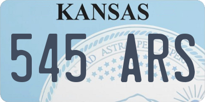 KS license plate 545ARS