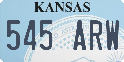 KS license plate 545ARW