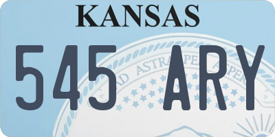 KS license plate 545ARY