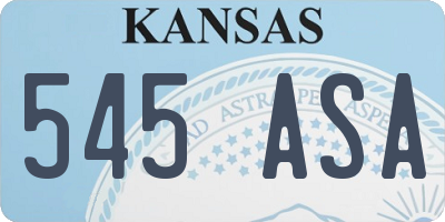 KS license plate 545ASA