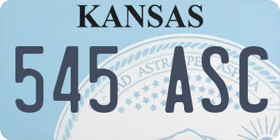 KS license plate 545ASC