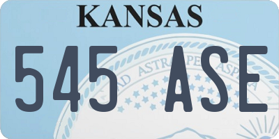 KS license plate 545ASE