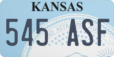 KS license plate 545ASF