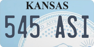 KS license plate 545ASI