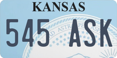 KS license plate 545ASK