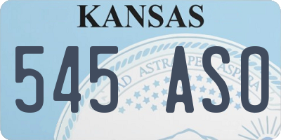 KS license plate 545ASO