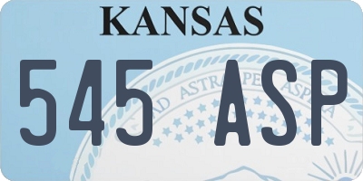 KS license plate 545ASP