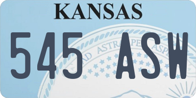 KS license plate 545ASW