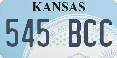 KS license plate 545BCC