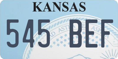 KS license plate 545BEF