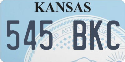KS license plate 545BKC