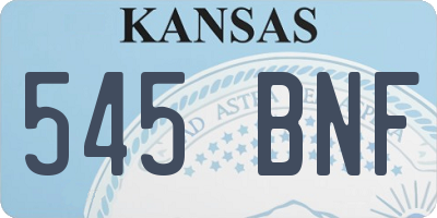 KS license plate 545BNF