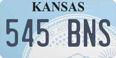 KS license plate 545BNS