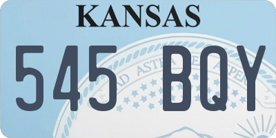 KS license plate 545BQY
