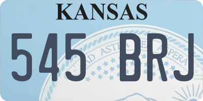 KS license plate 545BRJ