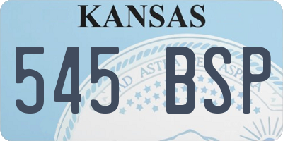 KS license plate 545BSP