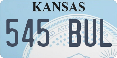 KS license plate 545BUL