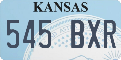 KS license plate 545BXR