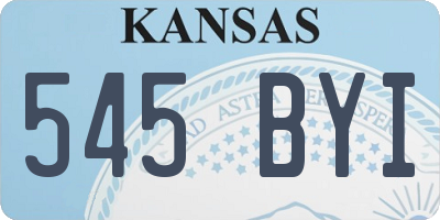 KS license plate 545BYI