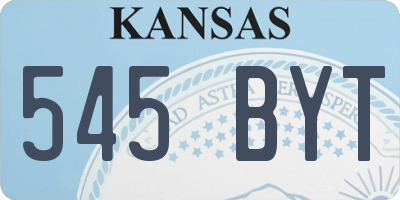 KS license plate 545BYT