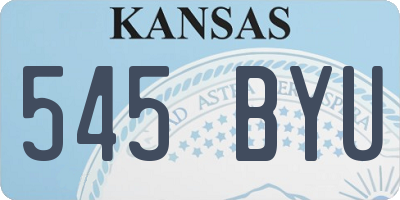 KS license plate 545BYU