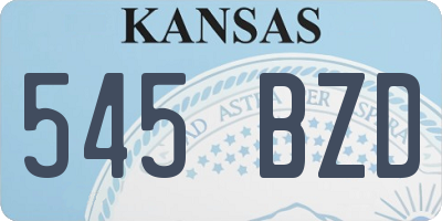 KS license plate 545BZD