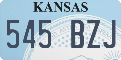 KS license plate 545BZJ