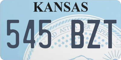 KS license plate 545BZT