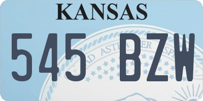 KS license plate 545BZW
