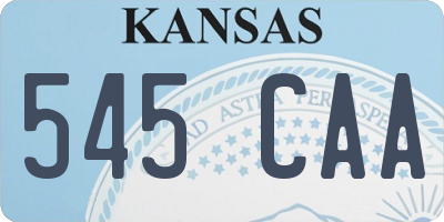 KS license plate 545CAA