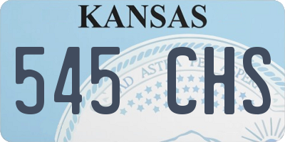 KS license plate 545CHS