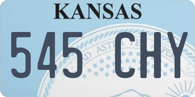 KS license plate 545CHY