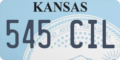 KS license plate 545CIL