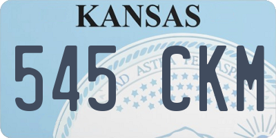 KS license plate 545CKM
