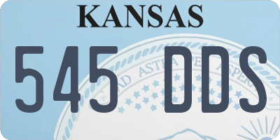 KS license plate 545DDS