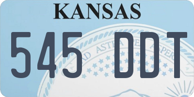 KS license plate 545DDT