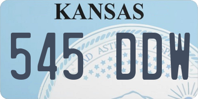 KS license plate 545DDW