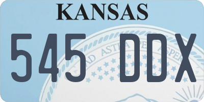 KS license plate 545DDX